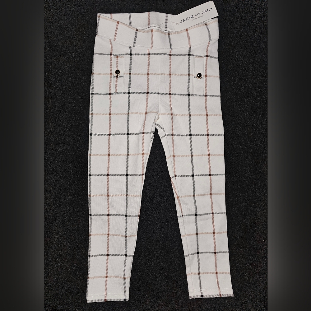 Janie And Jack Girls Jegging Pants Size 3 Checkered Pattern
